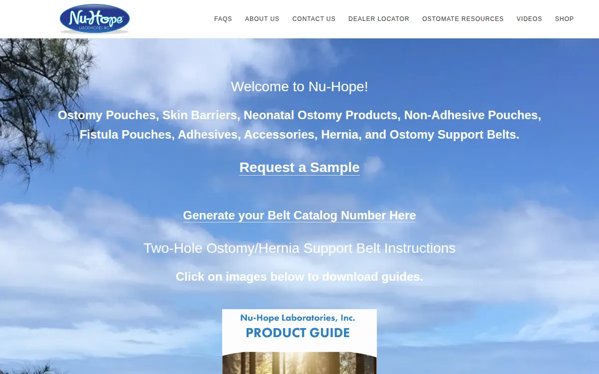 Homepage of Nu-hope Laboratories, INC.
