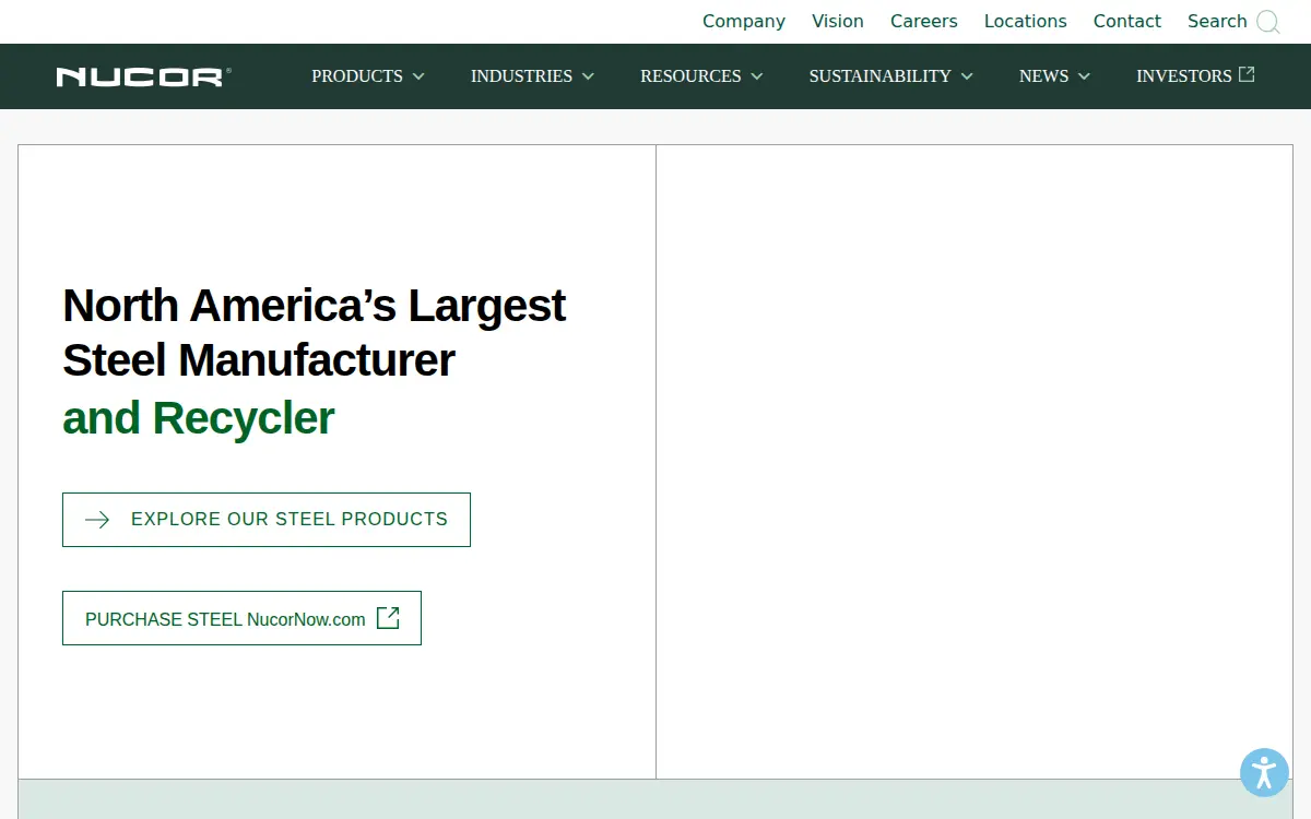 Homepage of Nucor Rebar Fabrication South LLC