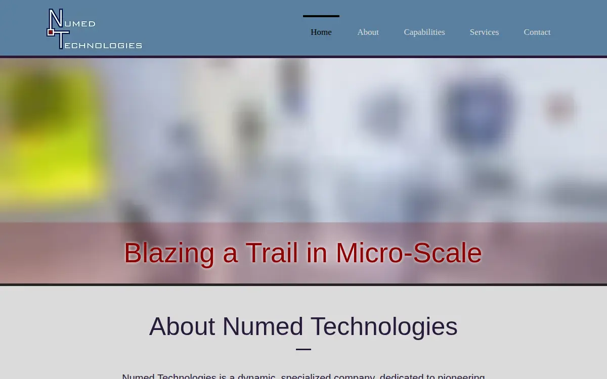 Homepage of Numed Technologies, L.l.c.