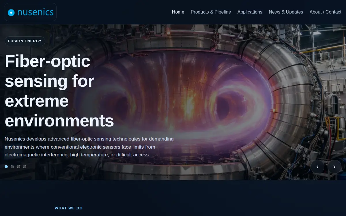 Homepage of Nusenics, LLC