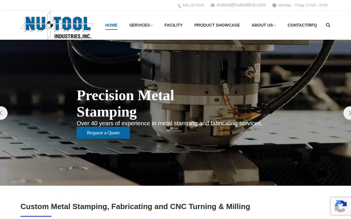 Homepage of Nu-tool Industries INC