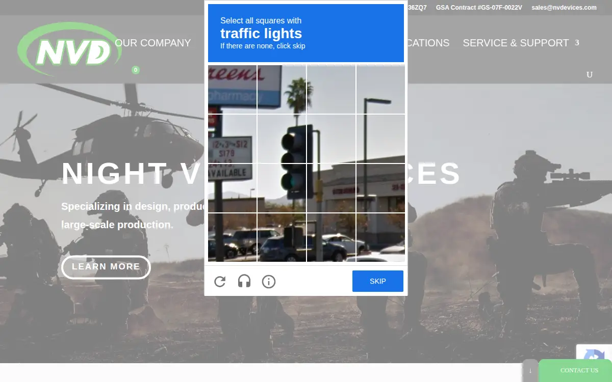 Homepage of Night Vision Devices INC