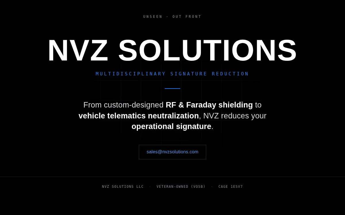 Homepage of Nvz Solutions LLC