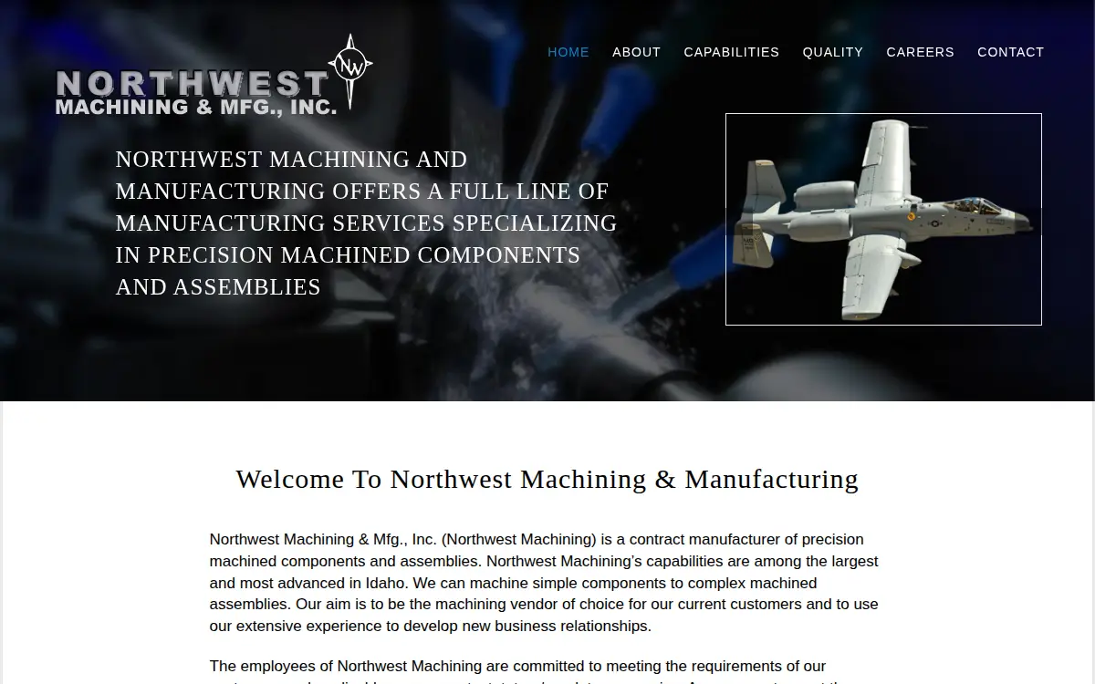 Homepage of Northwest Machining & Mfg., INC.