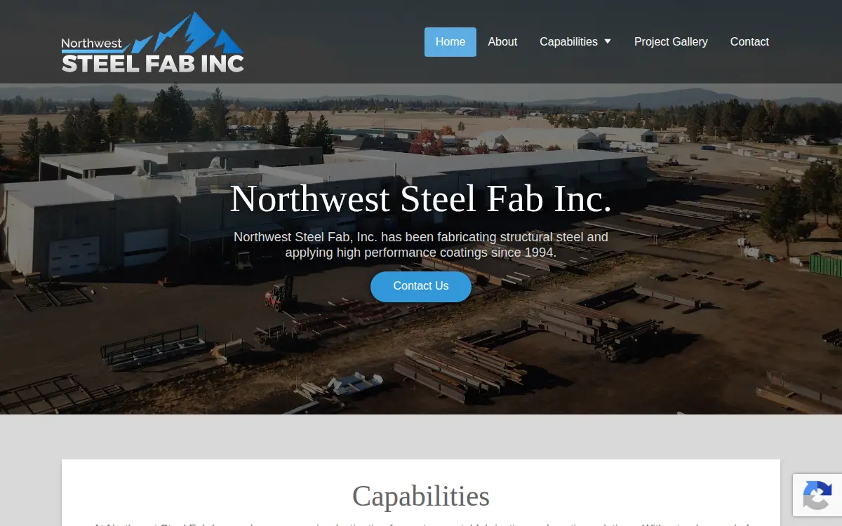 Homepage of Northwest Steel Fabrication, INC.