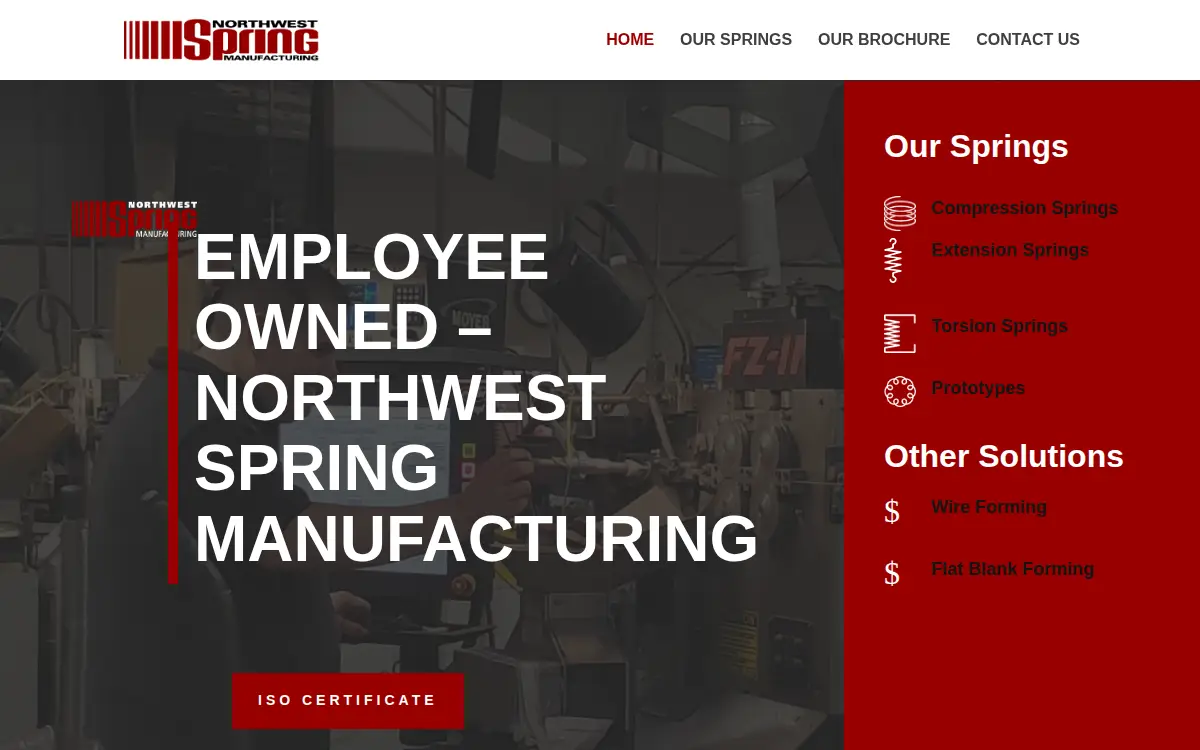Homepage of Northwest Spring & Manufacturing, INC.