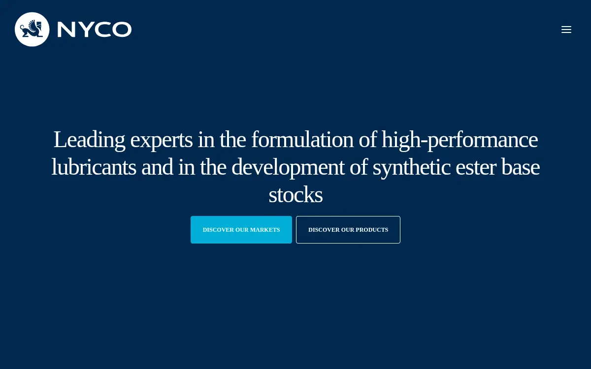 Homepage of Nyco America LLC
