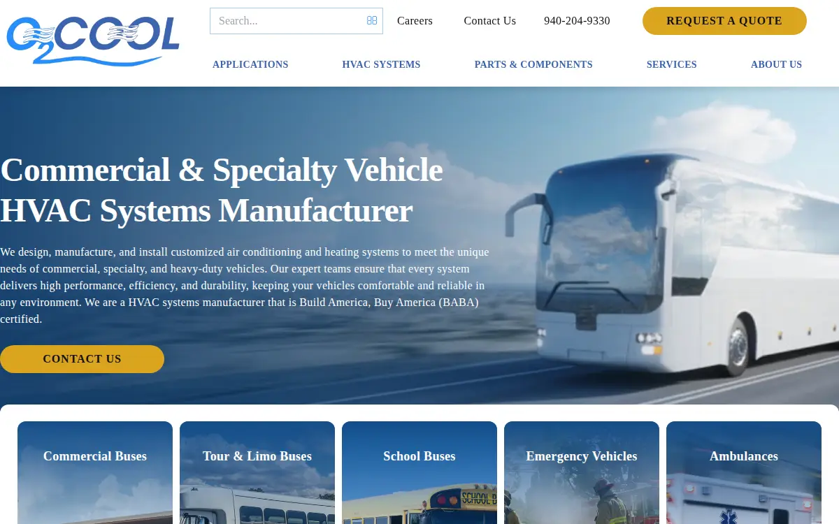 Homepage of O2 Cool Manufacturing LLC