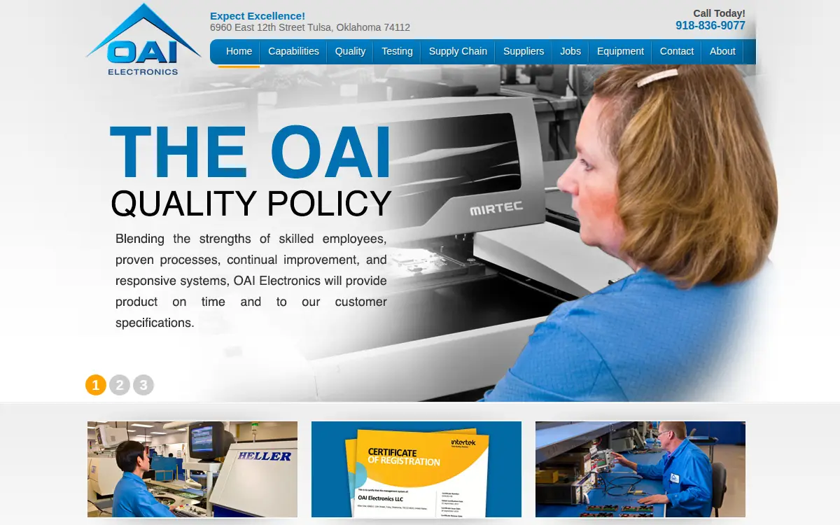 Homepage of Oai Electronics, LLC