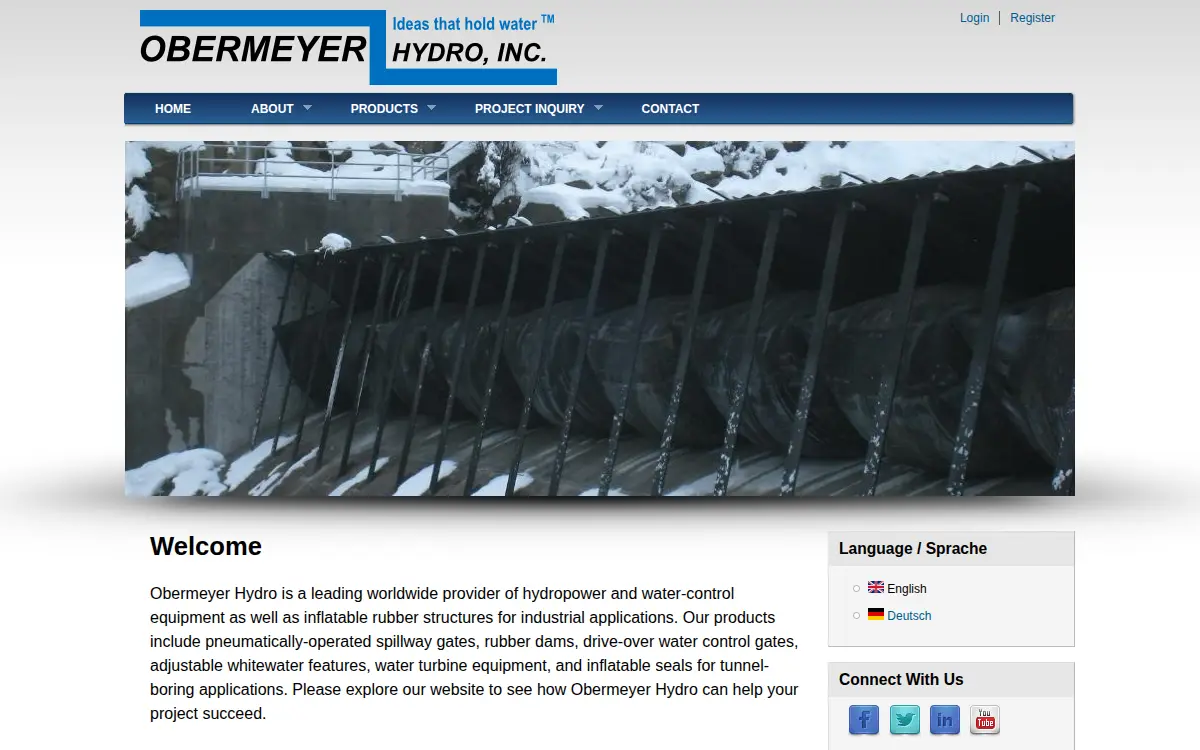 Homepage of Obermeyer Hydro Accessories, INC.