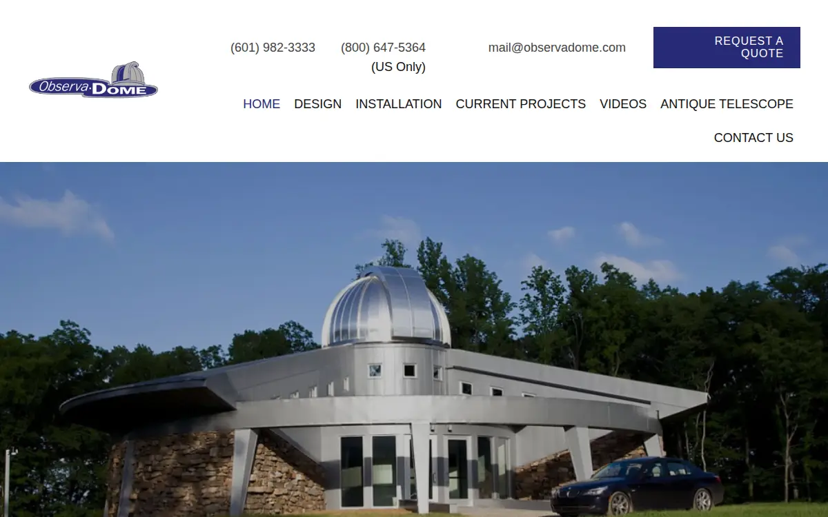 Homepage of Observa-dome Laboratories, INC.