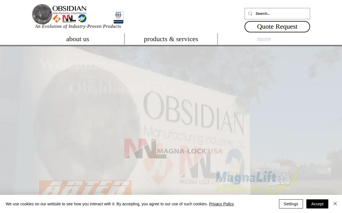 Homepage of Obsidian Manufacturing Industries INC