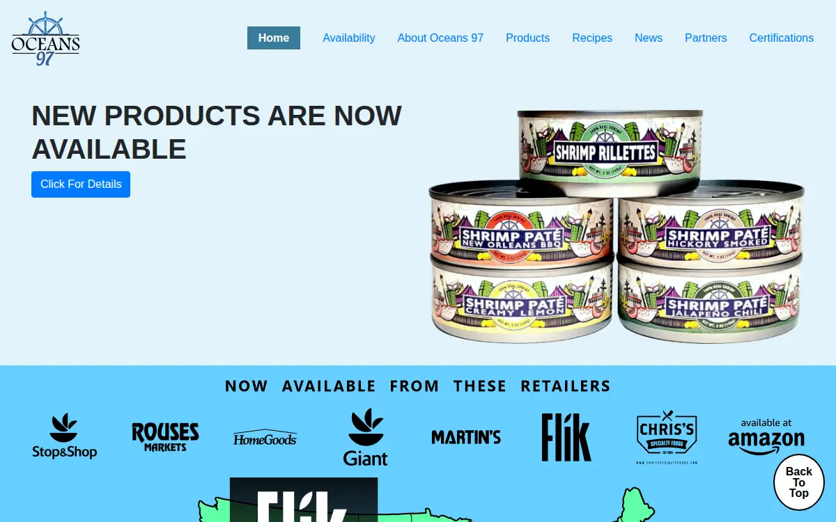 Homepage of Oceans 97 INC