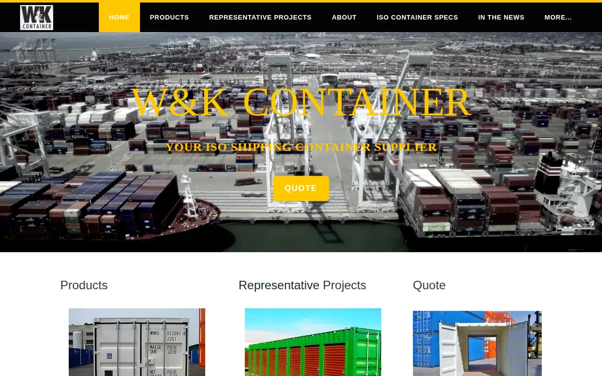 Homepage of W&k Container, INC.