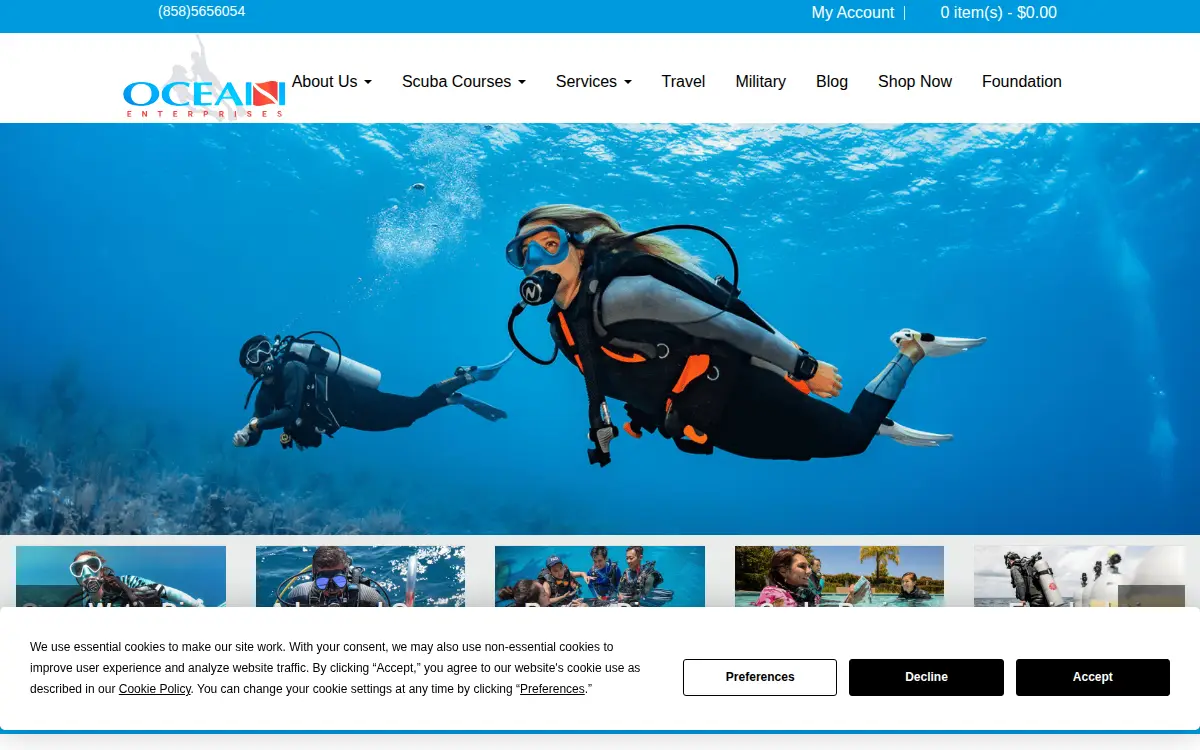Homepage of San Diego Ocean Enterprises, INC