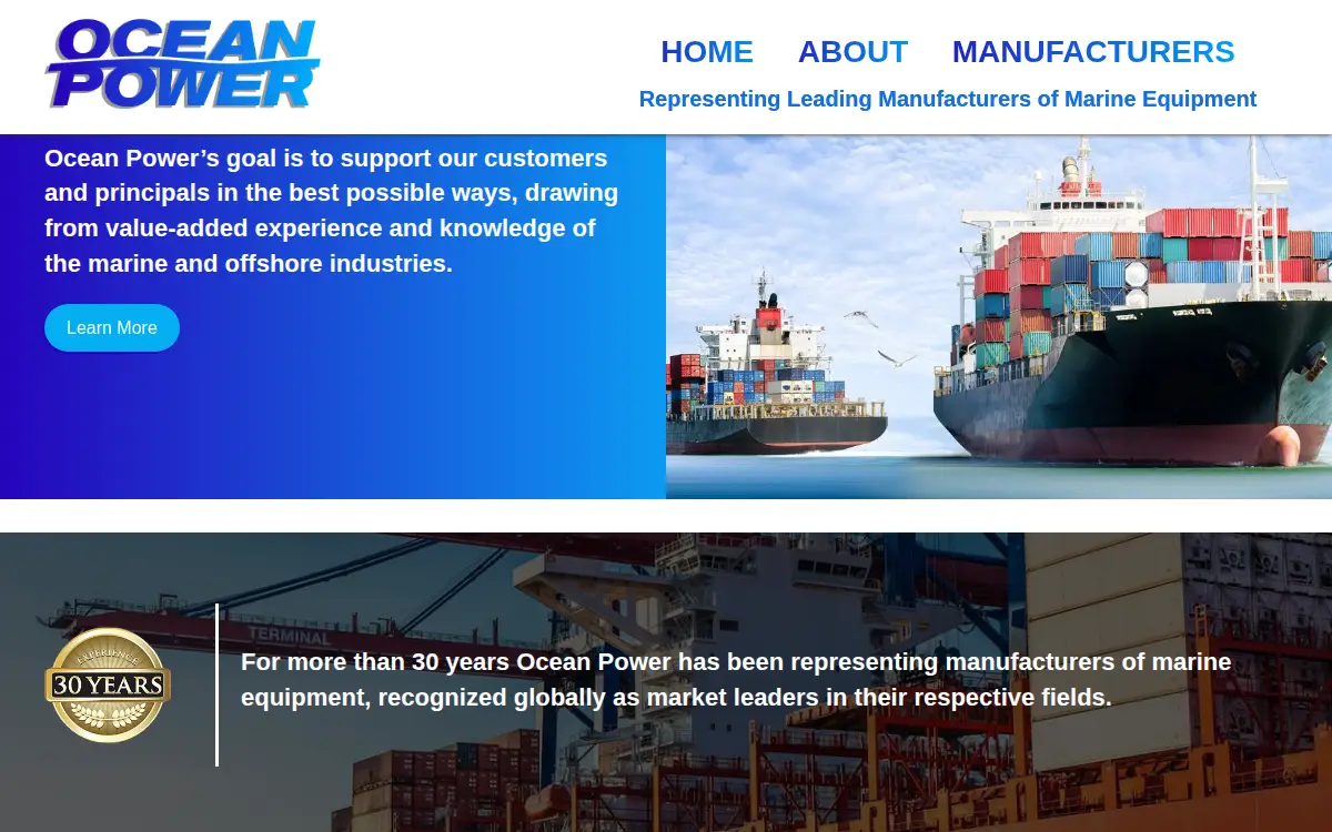 Homepage of Ocean Power & Equipment CO INC