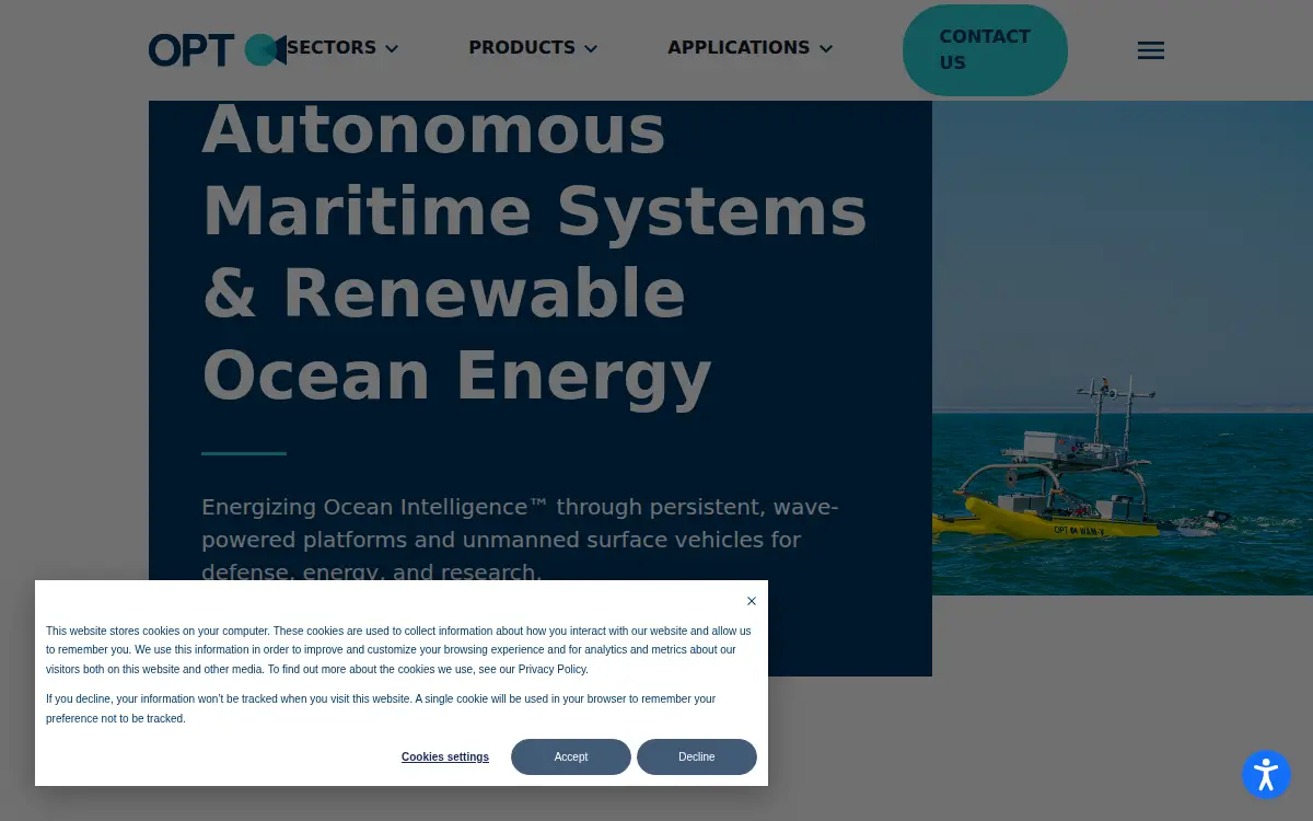 Homepage of Ocean Power Technologies, INC.
