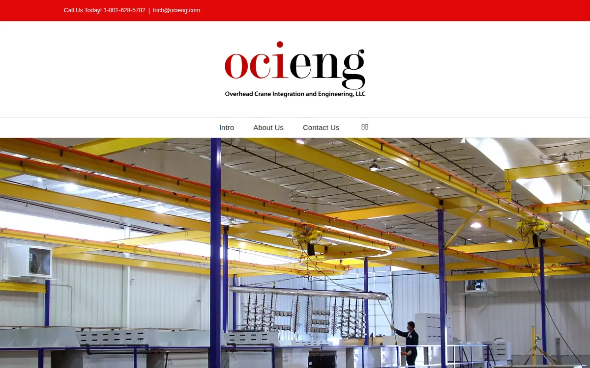 Homepage of Overhead Crane Integration and Engineering, LLC