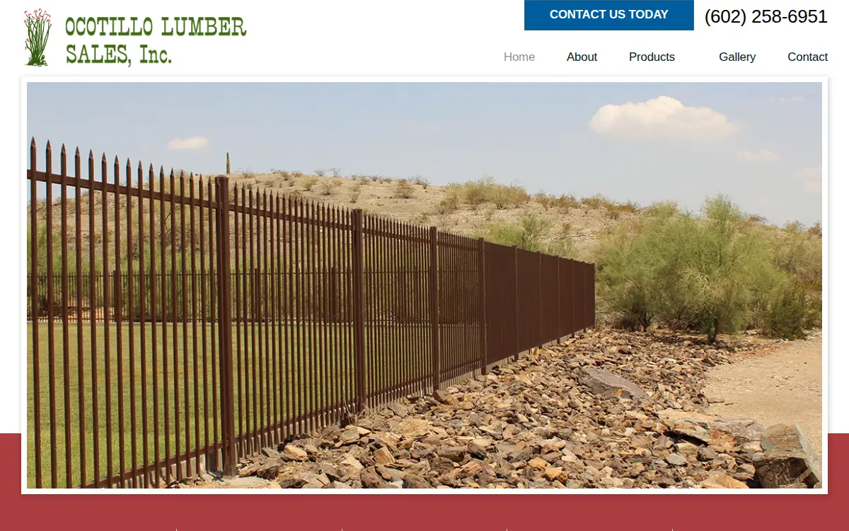 Homepage of Ocotillo Lumber Sales INC