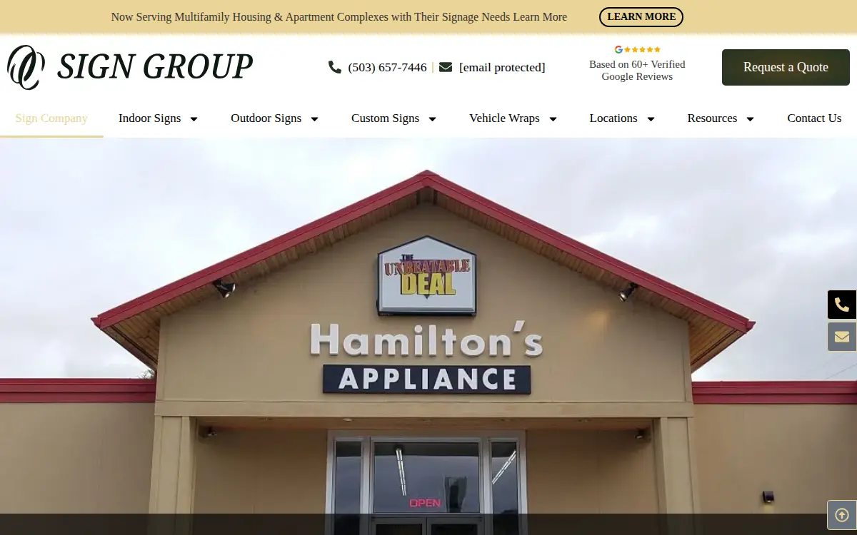 Homepage of Sign Grafx INC