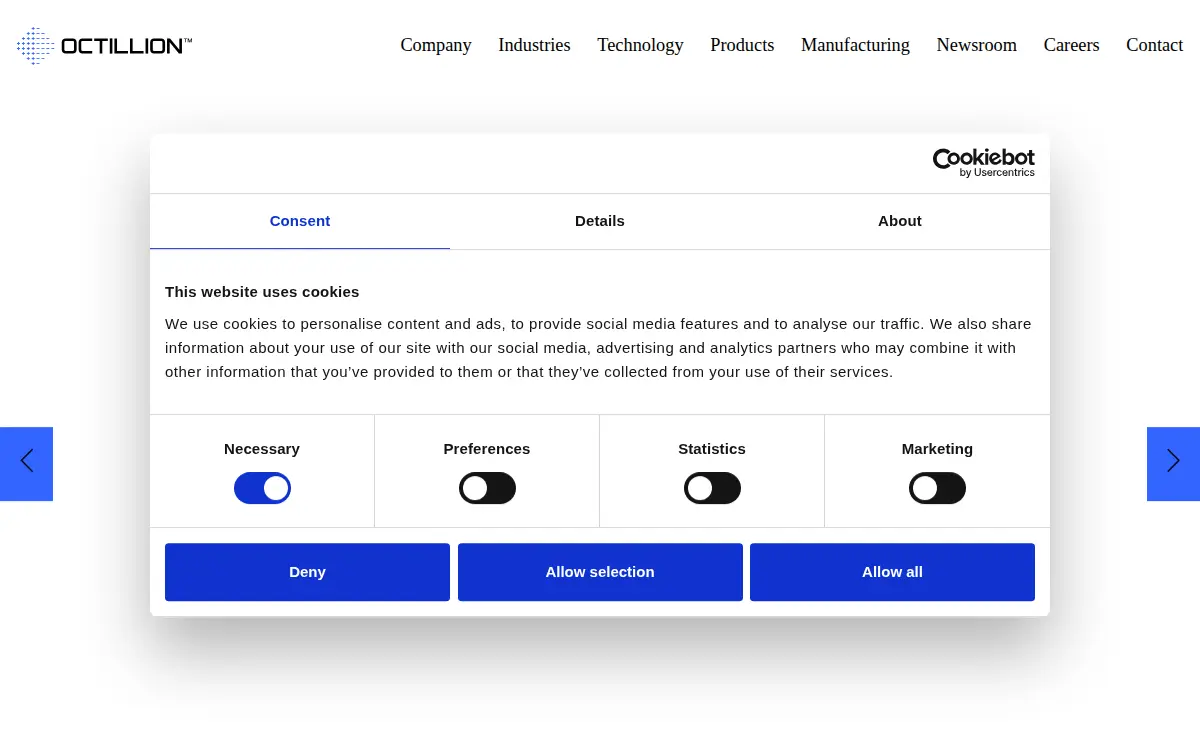 Homepage of Octillion Power Systems, INC.