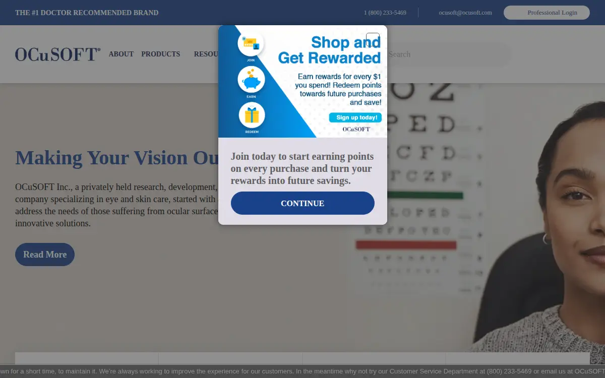 Homepage of Ocusoft INC.