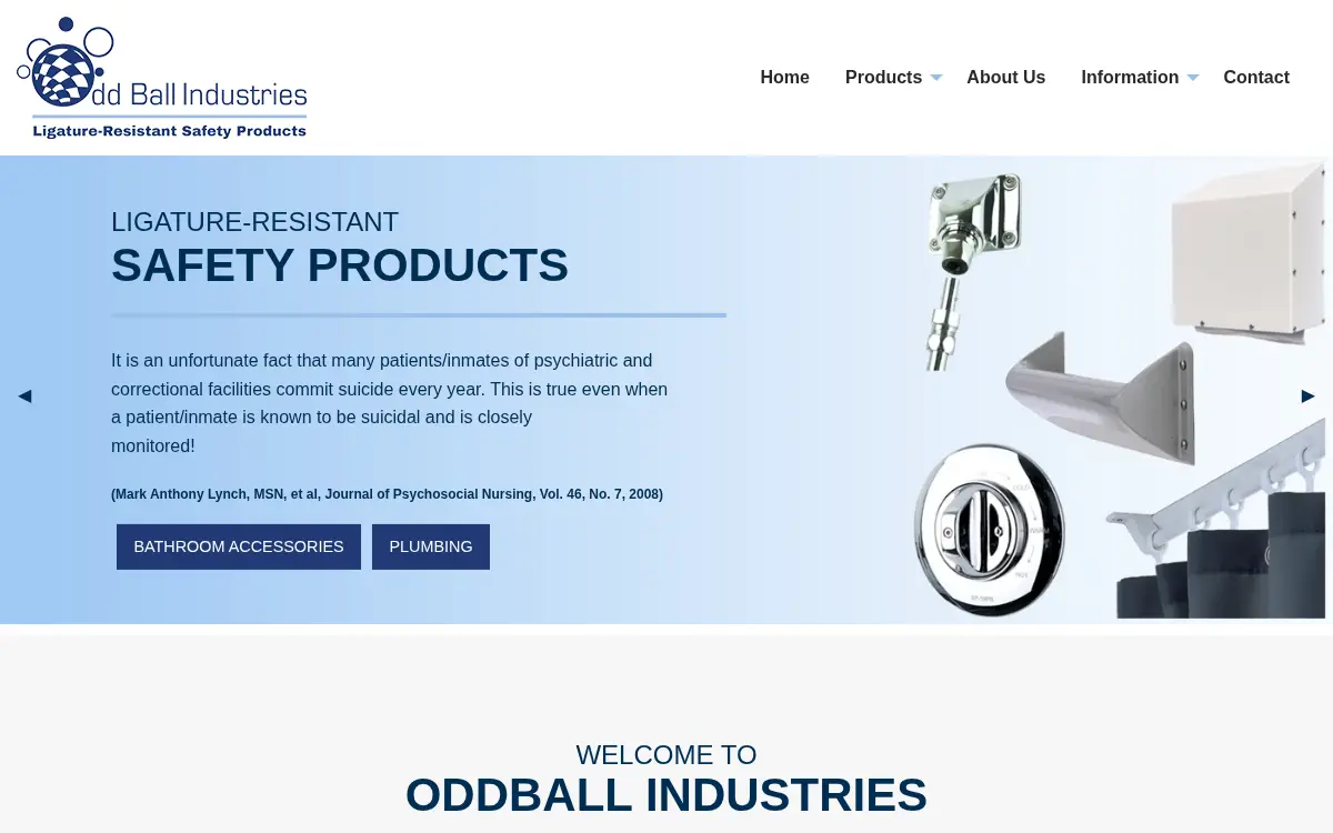 Homepage of Odd Ball Industries Manufacturing Co., INC.