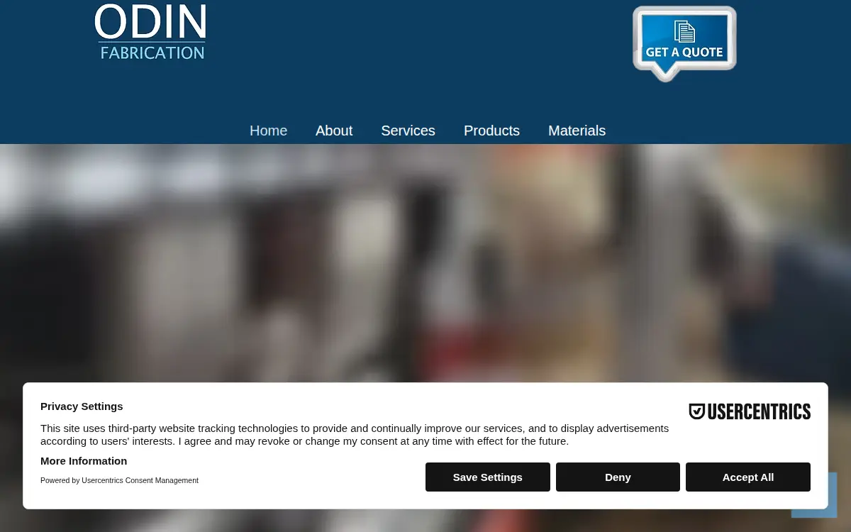 Homepage of Odin Fabrication, INC.