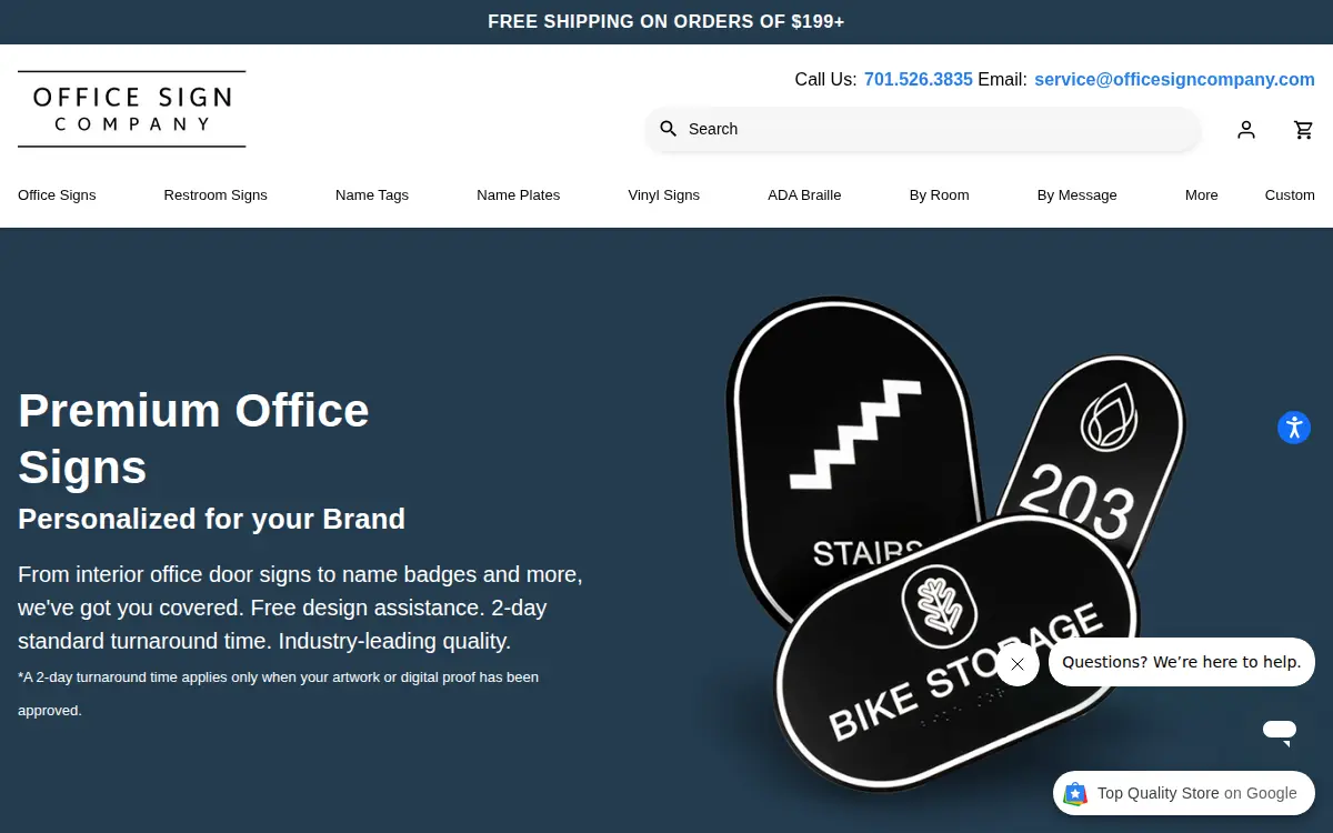 Homepage of Office Sign Company LLC