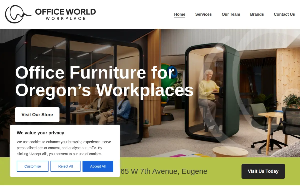 Homepage of Office World, INC