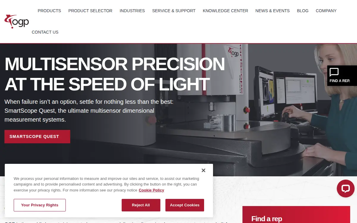 Homepage of Quality Vision International INC.