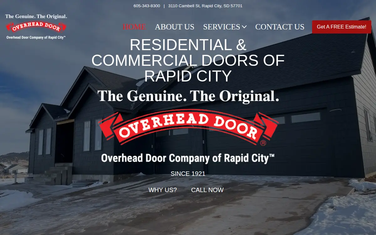 Homepage of Overhead Systems, LLC
