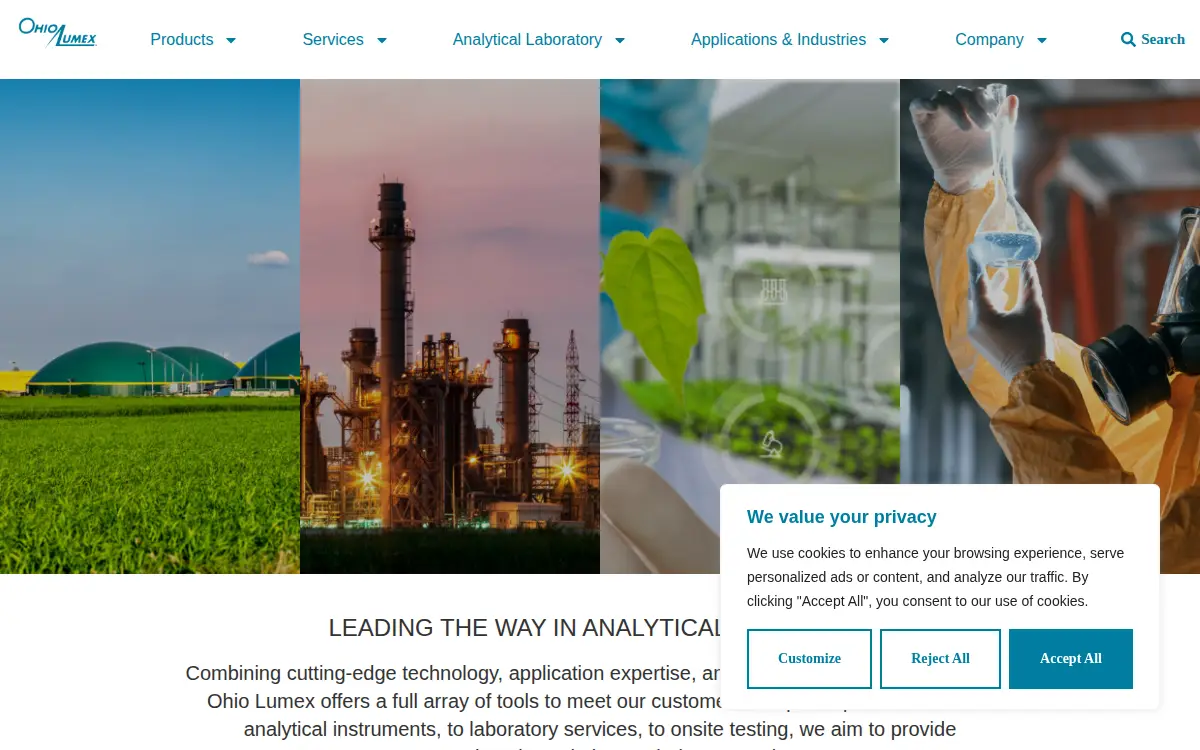 Homepage of Ohio Lumex Co., INC