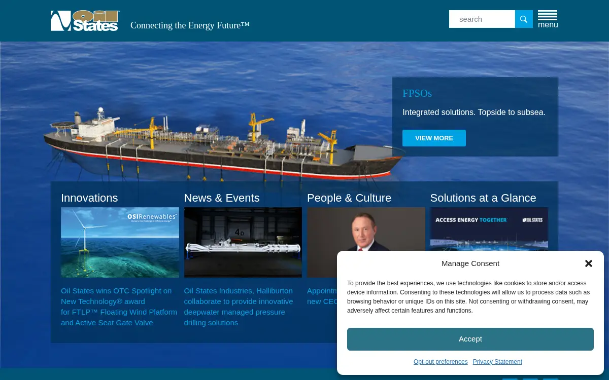 Homepage of Oil States Industries, INC.
