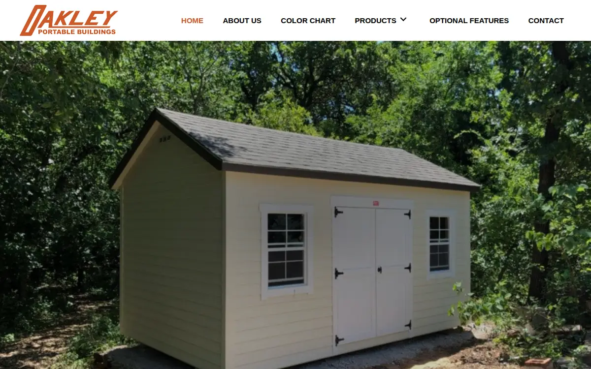 Homepage of Oakley Portable Buildings LLC