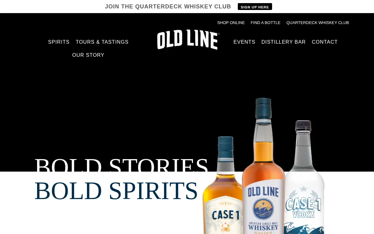 Homepage of Old Line Spirits, LLC