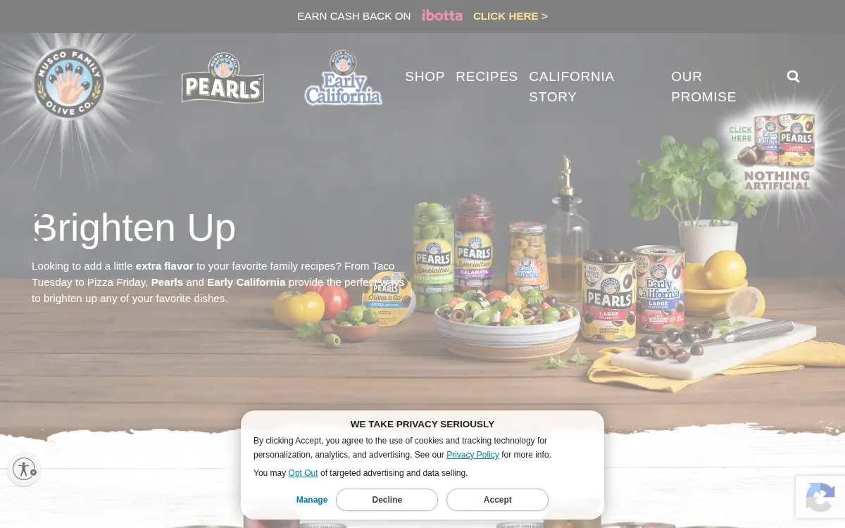 Homepage of Musco Olive Products, INC.