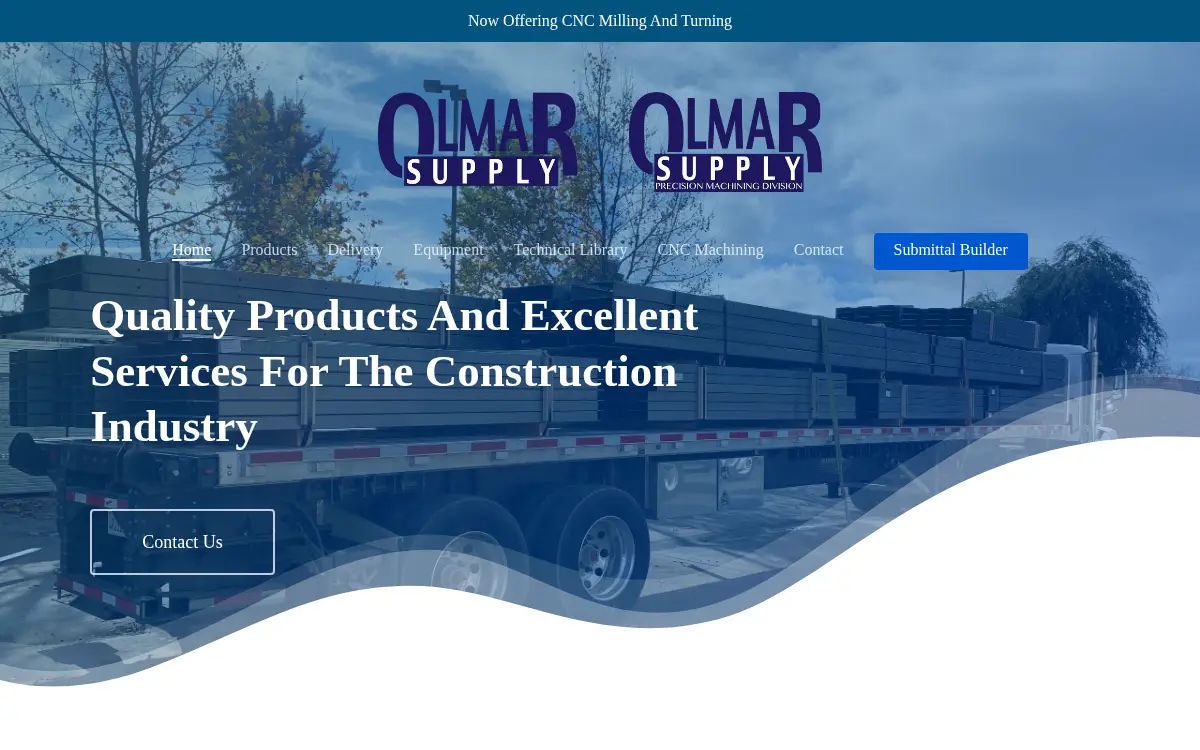 Homepage of Olmar Supply, INC.