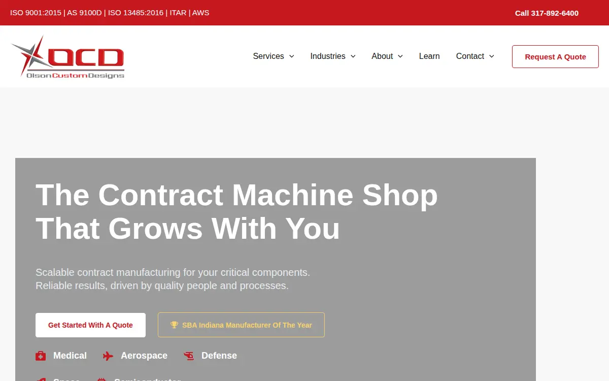 Homepage of Olson Custom Designs LLC