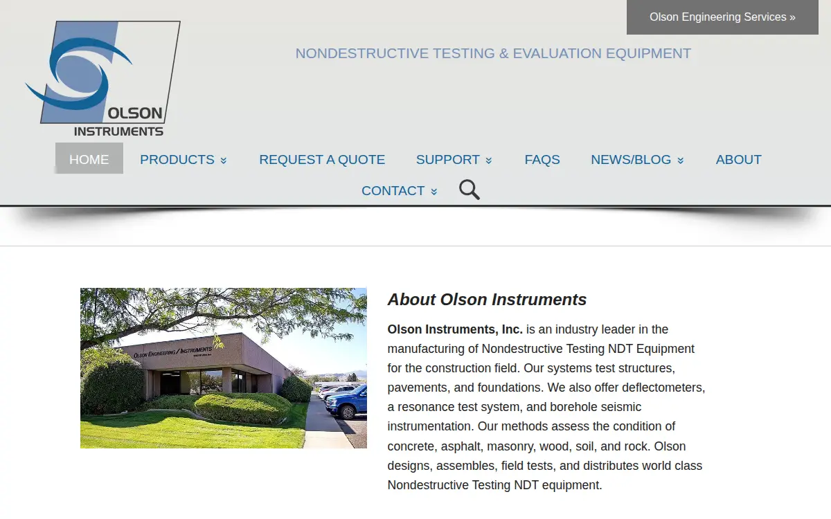 Homepage of Olson Instruments, INC.