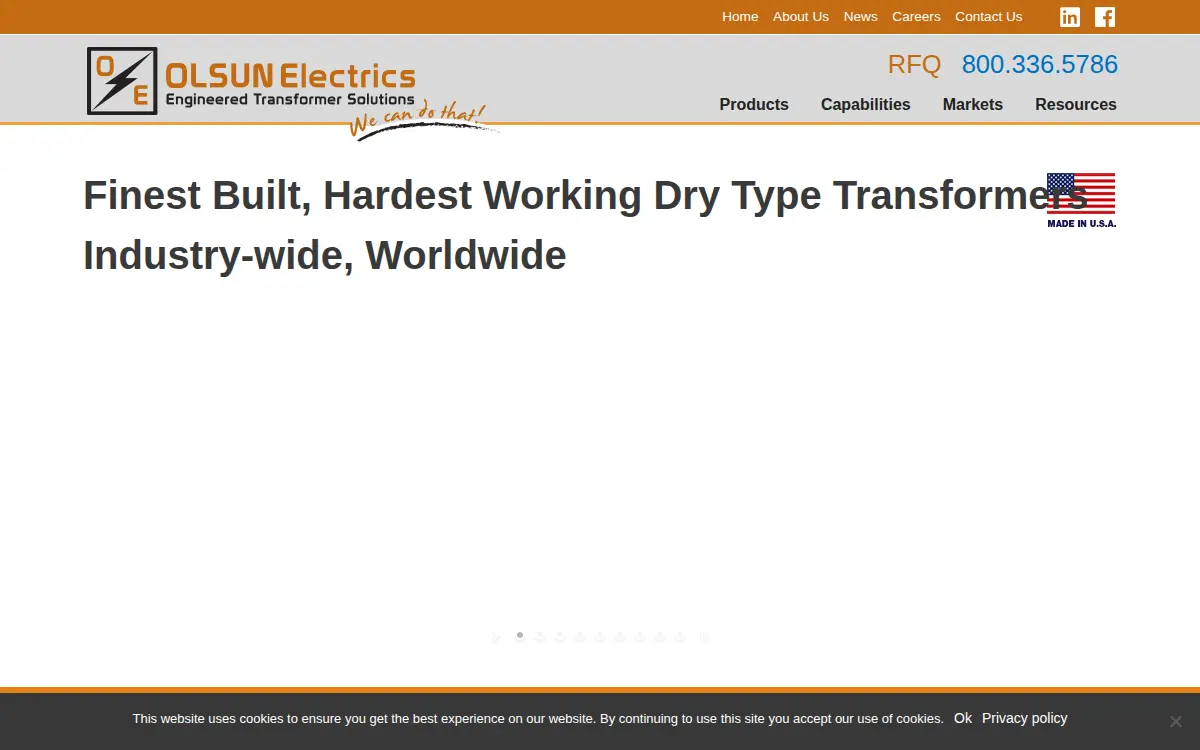 Homepage of Olsun Electrics CORP
