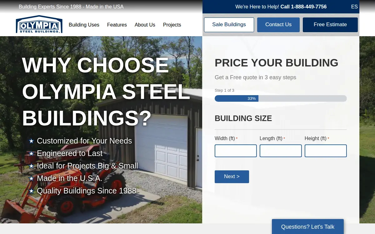 Homepage of Universal Steel Buildings CORP