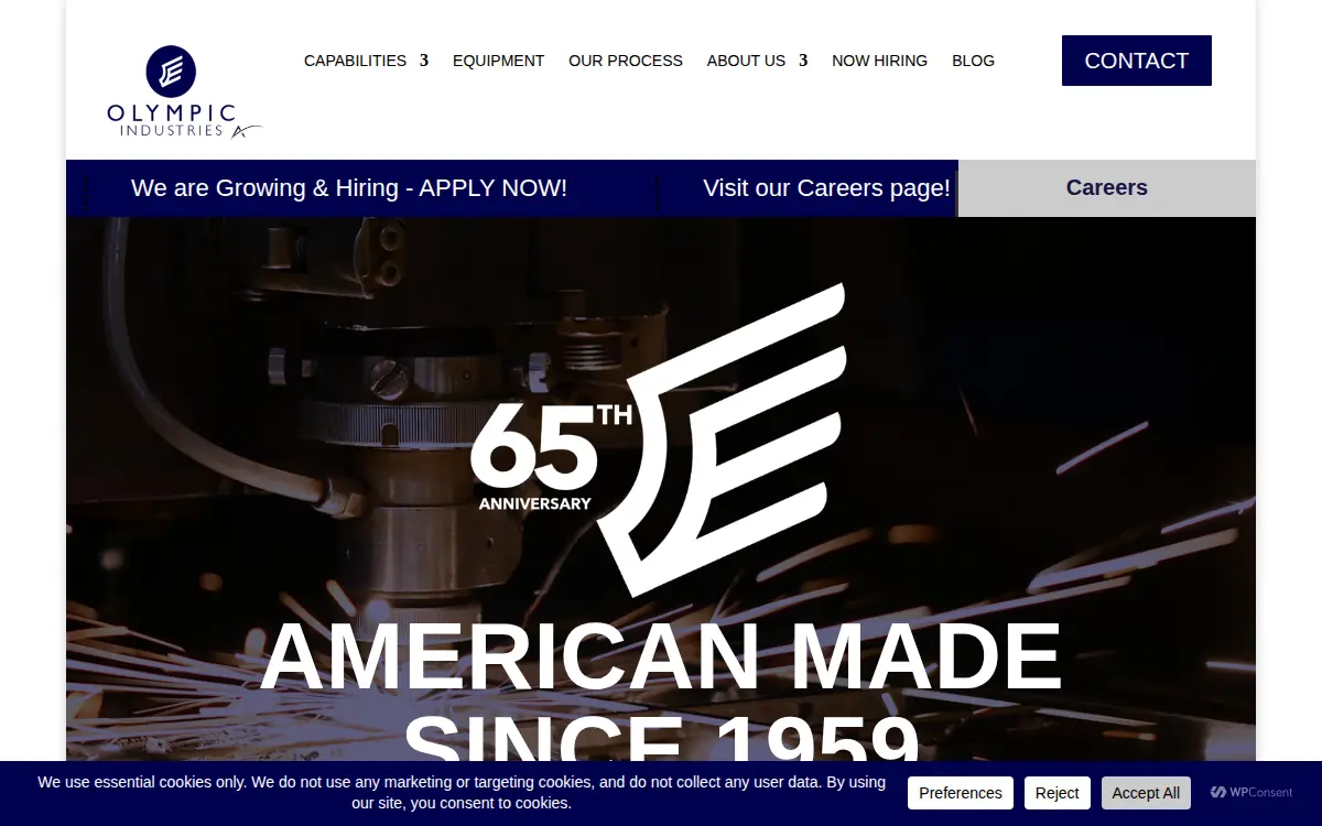 Homepage of Olympic Industries, LLC