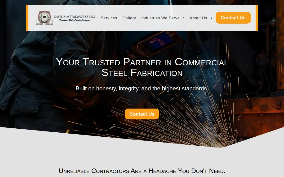 Homepage of Omega Metalworks LLC