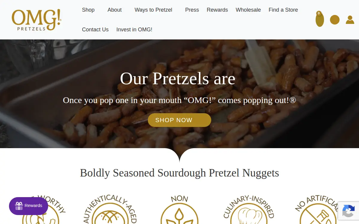 Homepage of Omg Pretzels LLC