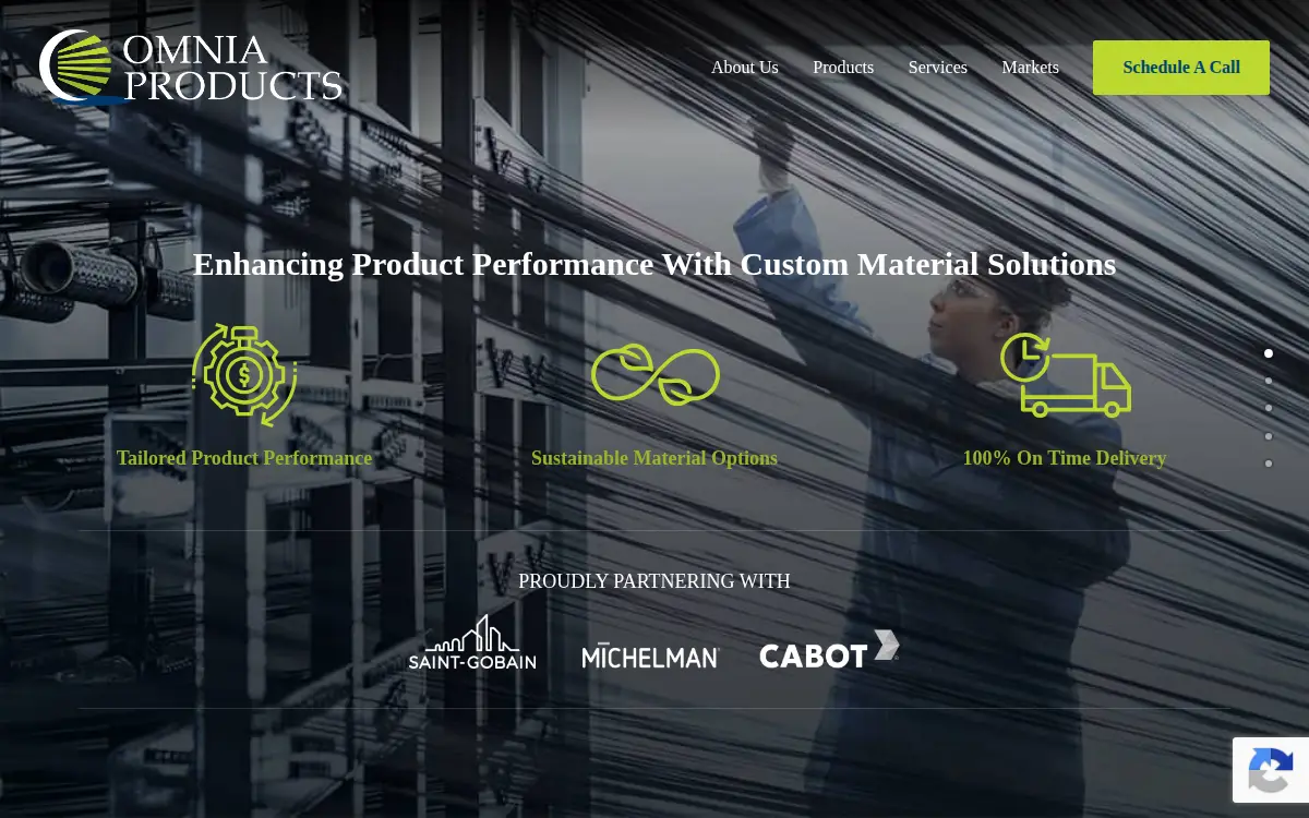 Homepage of Omnia Products, LLC