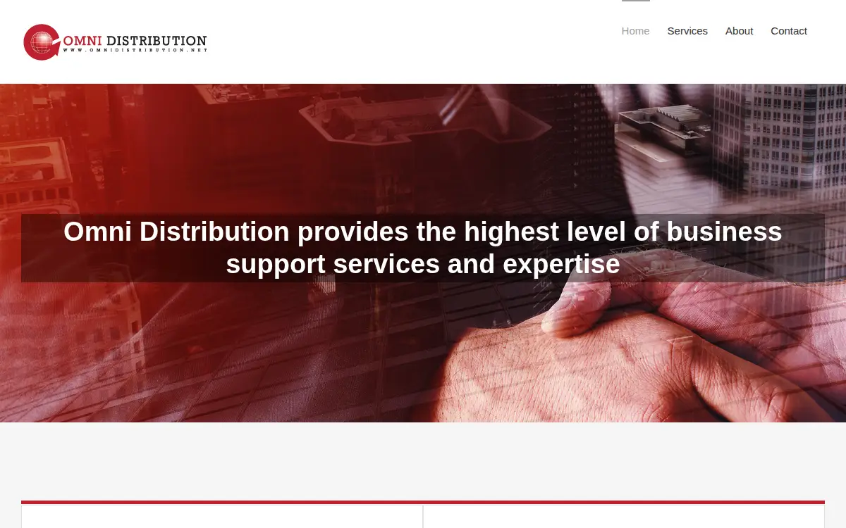 Homepage of Omni Distribution, LLC