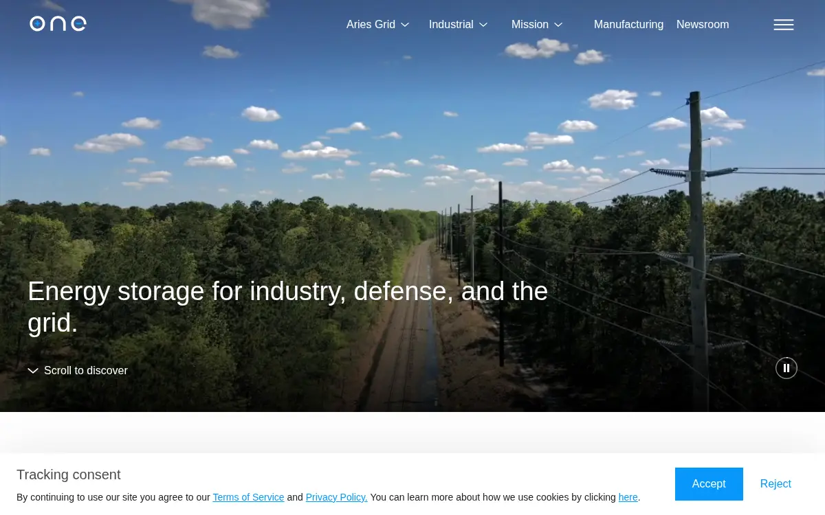 Homepage of Our Next Energy INC.