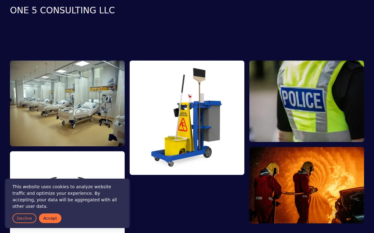 Homepage of One 5 Consulting LLC
