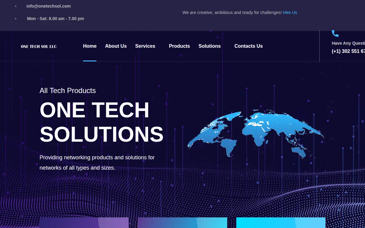 Homepage of One Tech Sol, LLC